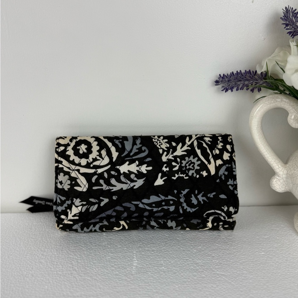 Vera Bradley Black and White Floral Quilted Wallet